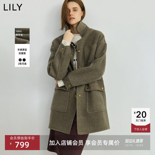 LILY羊毛巴恩风毛呢大衣外套