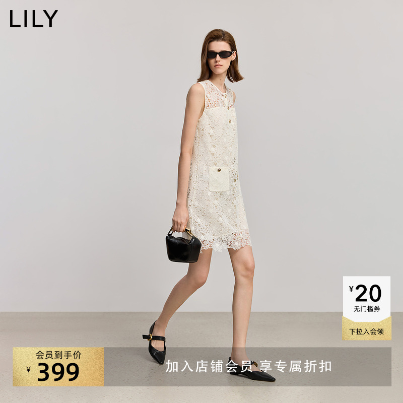 LILY简约时髦新款无袖连衣裙