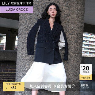 LILY 格纹拼接两穿斗篷式 商场同款 西装 Lucia设计师高定西装