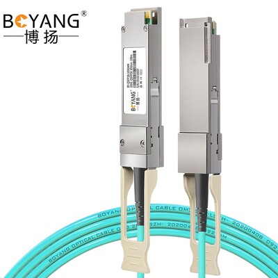 博扬 AOC光纤堆叠线缆模块QSFP28 100G有源直连光缆10米