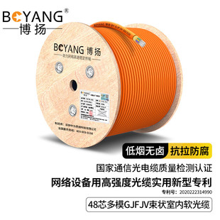 博揚(yáng) 62.5 125 低煙無鹵束狀軟 48芯OM1多模室內(nèi)光纜GJFJV光纖線