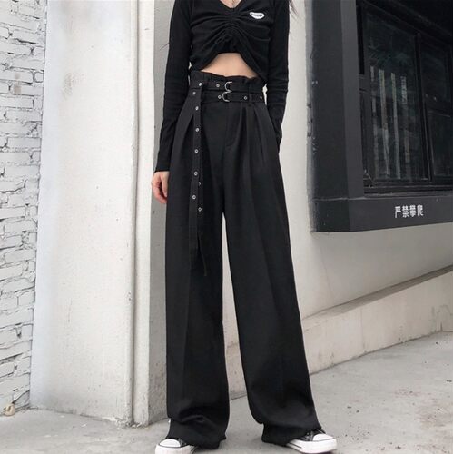 高腰显瘦宽松坠感阔腿裤长裤