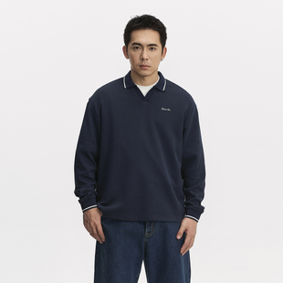 Polo衫 TOPTIER 280g棉混纺磨砂质感长袖 25SS 男宽松休闲上衣 BRO