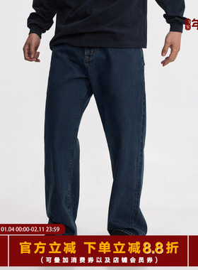 TOPTIER BRO 25SS 13.8oz复古蓝水洗宽松直筒原牛仔裤男休闲长裤