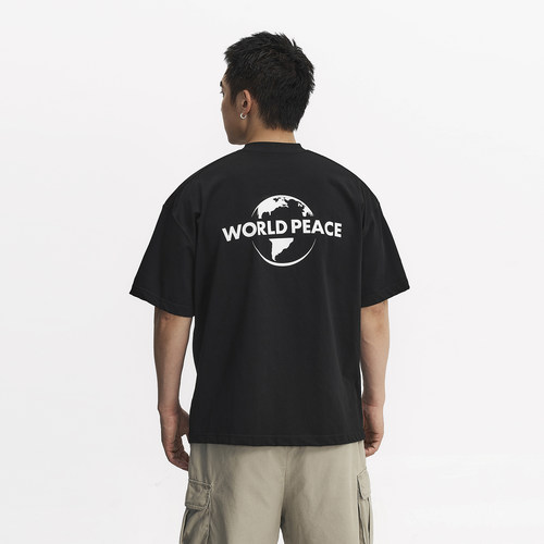 夏季国潮趣味印花小领口短袖T恤