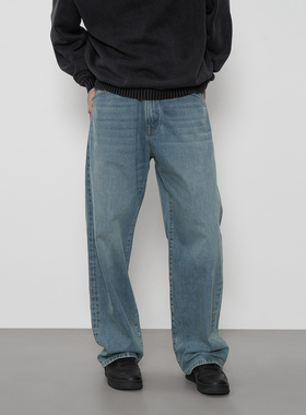 TOPTIER BRO 24AW 14oz红边赤耳牛仔裤男水洗复古宽松直筒休闲裤