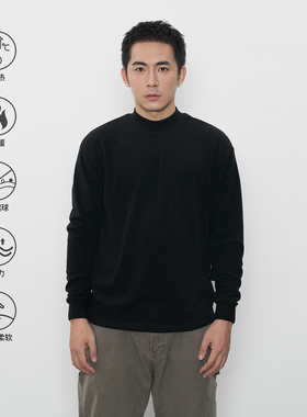 TOPTIER BRO 双面暖绒腈纶纤维锁温保暖贴身中高领打底长袖T恤男