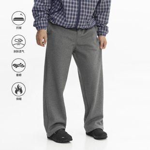 保暖抓绒休闲卫裤 470g桑蚕丝羽绒混纺冬季 男宽松直筒 BRO TOPTIER