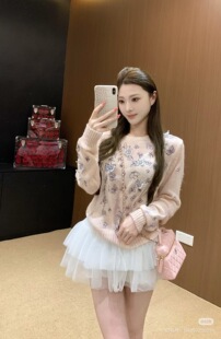 重工甜美蝴蝶刺绣针织毛衣女慵懒软糯高级感打底衫 高品质实拍