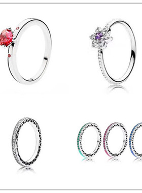 镶锆石红色送女友节日礼品戒指