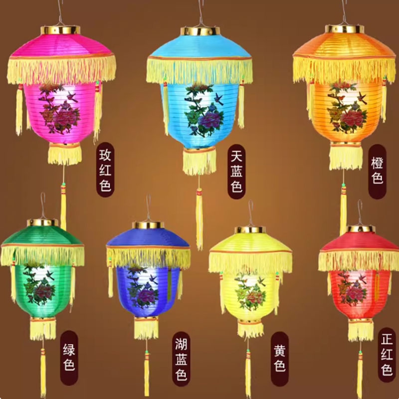 彩色宫灯灯笼宫廷花灯街道装饰灯笼中式节日户外仿古活动布景灯笼