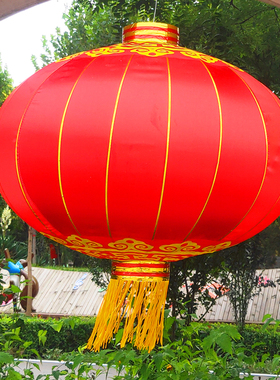 大红灯笼长廊植绒装饰户外防水铁口广告1.52米绸布门欢度佳节国庆