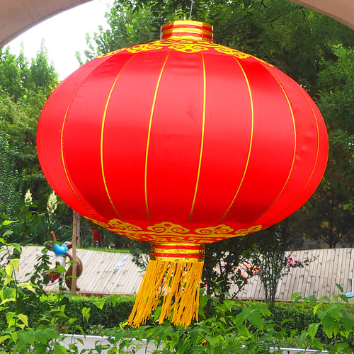 大红灯笼户外防水铁口印字绸段布