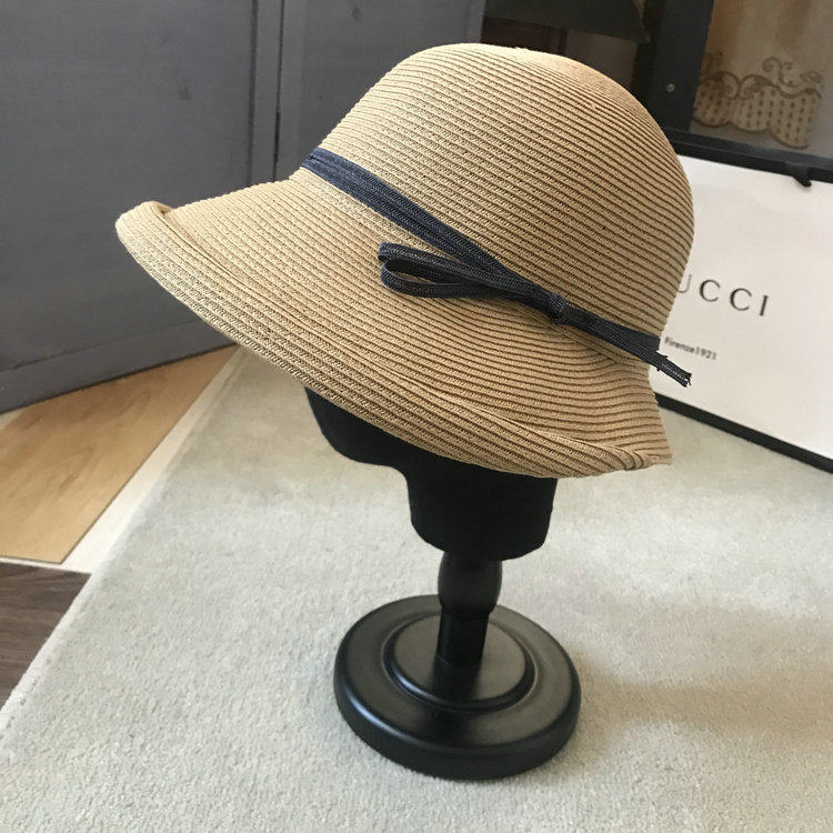 日本Rosex夏天帽子女网红渔夫帽蝴蝶结草帽防晒日系宽檐遮阳帽