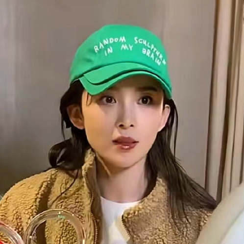 日本RX双层帽檐鸭舌帽子女字母百搭显脸小防晒遮阳绿色棒球帽潮