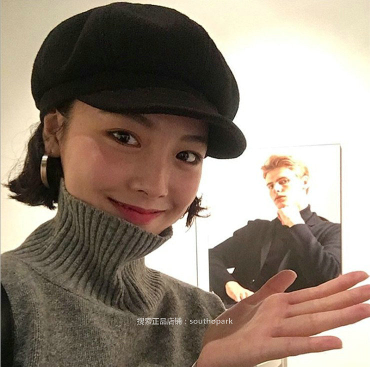 逛街八角帽女日本ins风