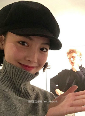 日本RX秋冬毛呢八角帽百搭羊毛显脸小鸭舌时尚包头报童帽画家帽潮