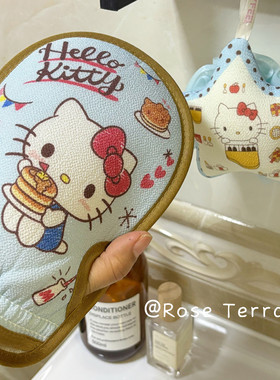 正版HelloKitty可爱浴花搓澡巾二合一女士无痛下泥洗澡巾沐浴手套