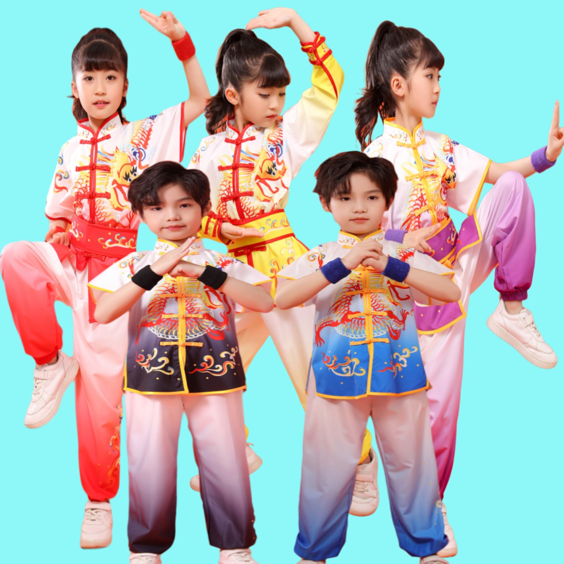 中小学生中国功夫表演服武术套装