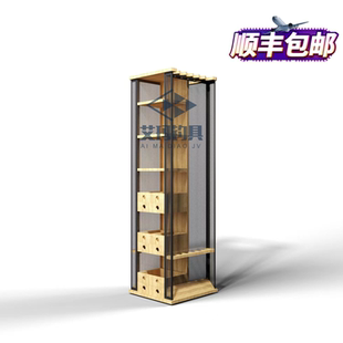 IEMA实木渔具柜收纳组合展示架多功能路亚竿架海钓鱼竿展柜家用