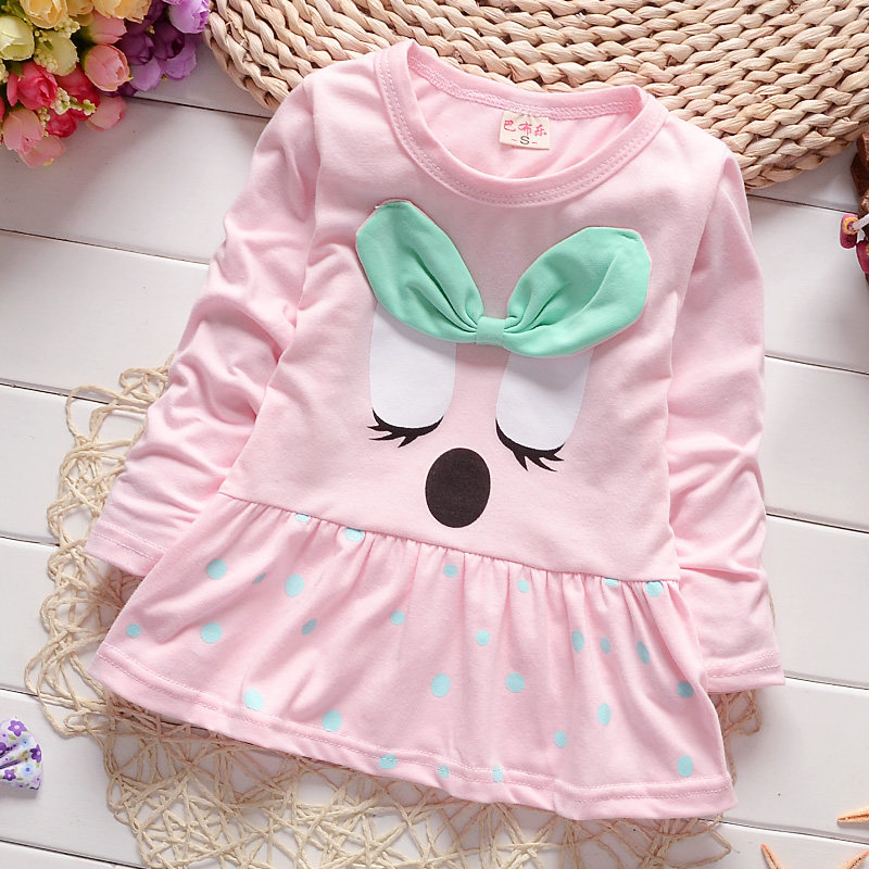 2 Baby Children's Long-Sleeved T-shirt Spring Baby Girl Long Johns Top Top Cotton T-shirt Spring Girls' Bottoming Shirt 1-3 Years Old 0