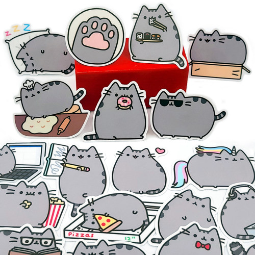 可爱胖吉猫02 手帐贴纸自制pusheen猫手账周边diy装饰贴纸包
