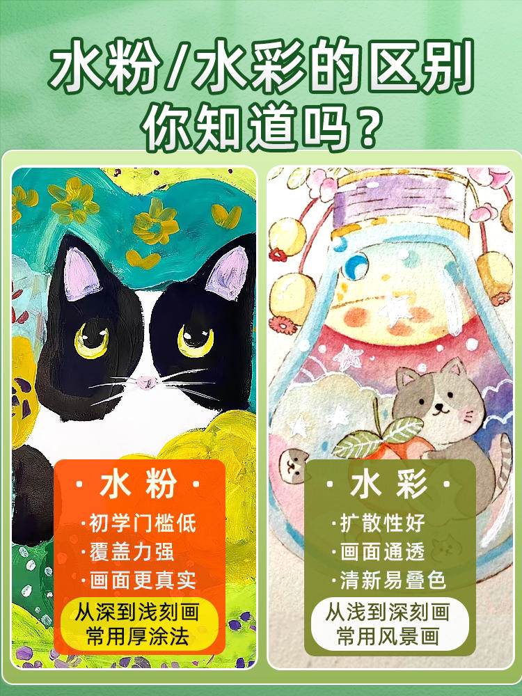 马利牌水粉颜料24色12色旗舰店水彩颜料儿童无毒套装初学者美术生