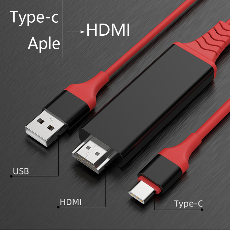 Type-C Aple phone to same screen HDMI手机投屏线电视电脑USB