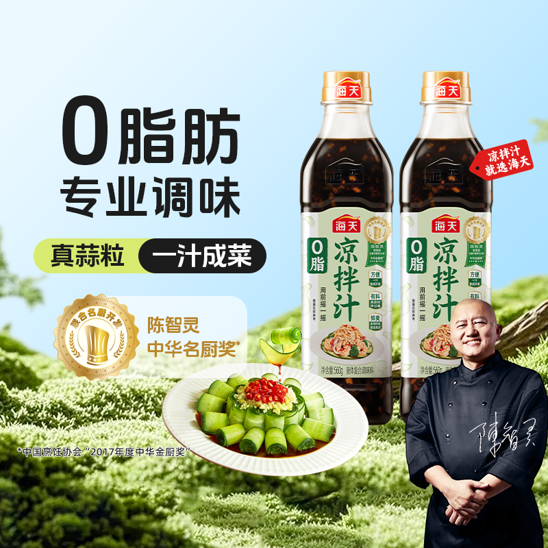 海天0脂凉拌汁560g家用餐饮凉拌汁调料点蘸专业凉拌菜调味汁烹饪