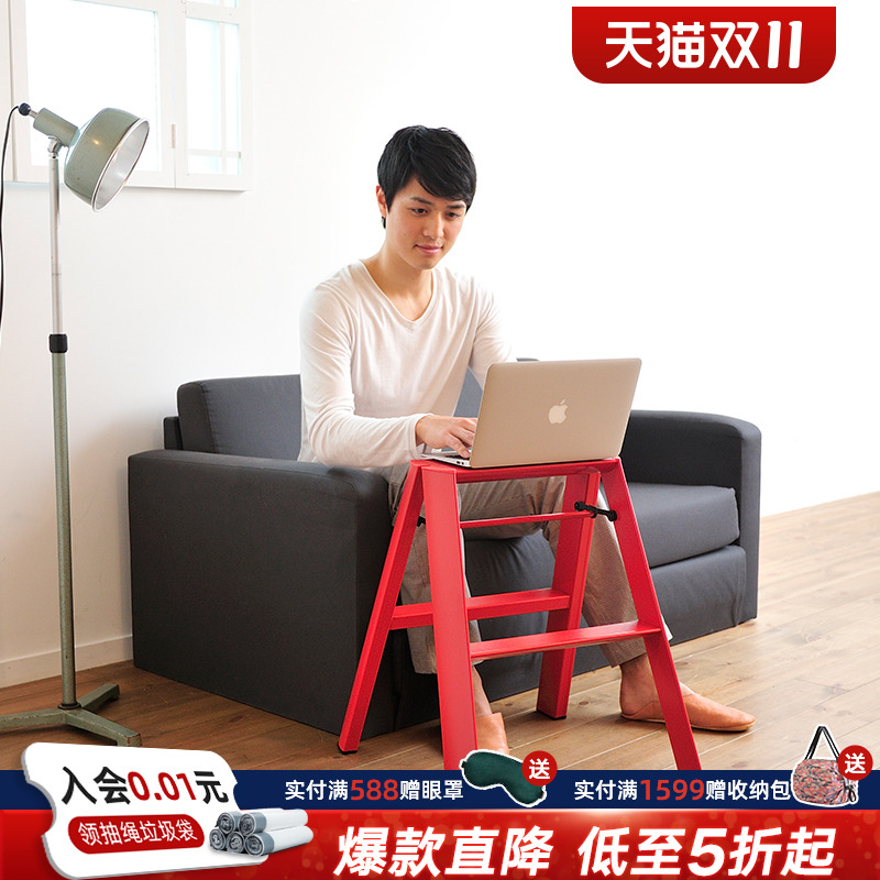 利快多功能家用折叠梯子高颜值铝合金加厚新款长谷川双层两用梯凳