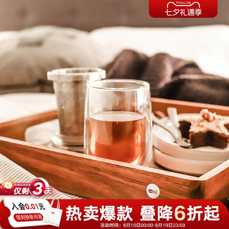 利快双层玻璃茶杯女家用耐高温隔热透明加厚防烫家用泡茶水杯套装