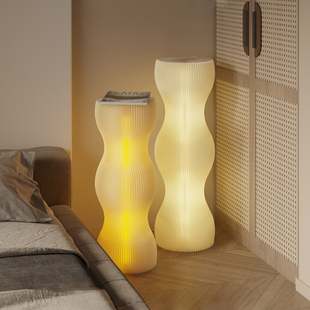 十八纸波浪灯柱落地摆设展示货架店铺玄关家用卧室温馨灯装饰摆件