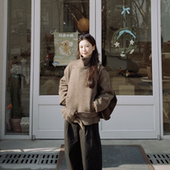 FB秋冬新品 100%羊毛系带双排扣廓形短款 毛呢羽绒大衣外套SZYY9586