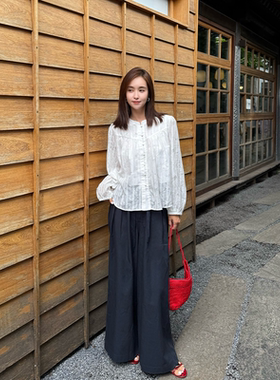 FUTURE BEATS 阔腿裤宽松垂感松紧腰抽绳松弛感梨形阔腿休闲裤