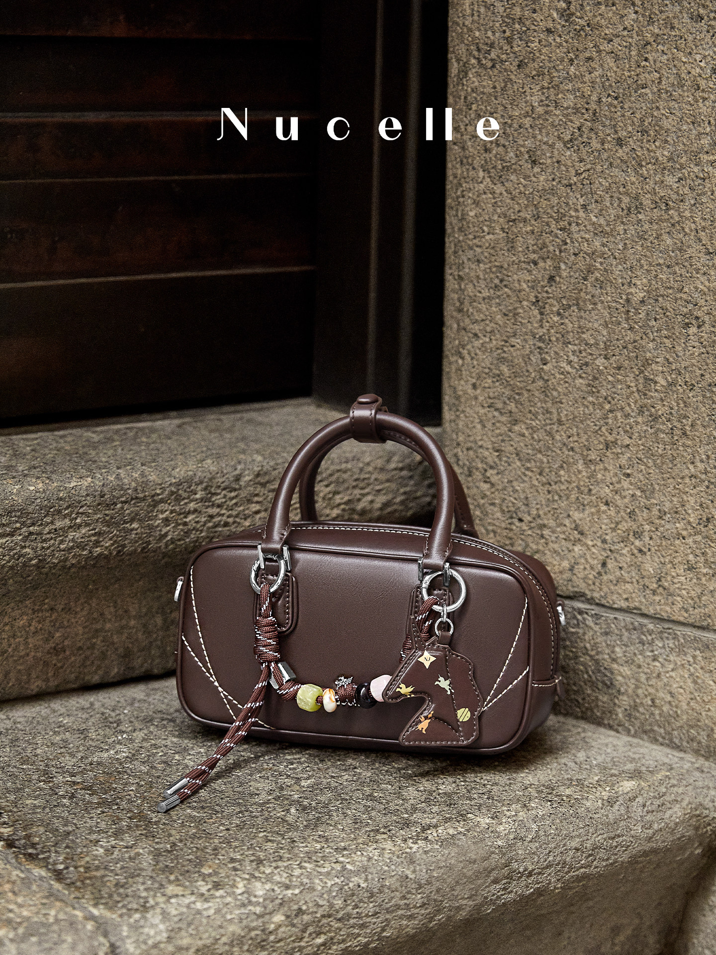 NU Nucelle Candy Bowling Bag 2025 New Arrival Women's Genuine Leather Boston Bag Commuter Shoulder Crossbody Bag - Thumbnail 5