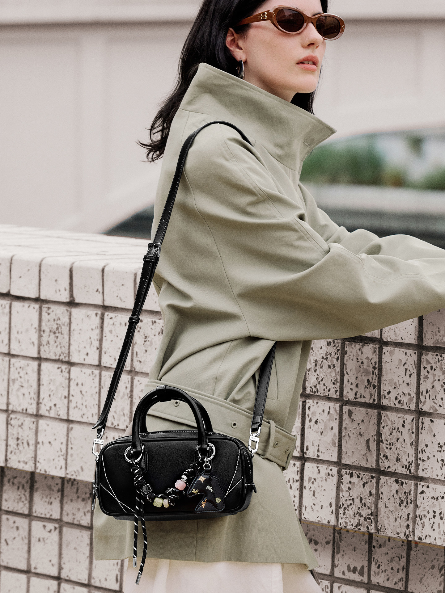 NU Nucelle Candy Bowling Bag 2025 New Arrival Women's Genuine Leather Boston Bag Commuter Shoulder Crossbody Bag - Thumbnail 3