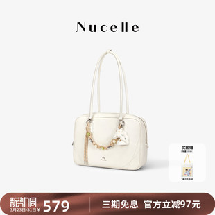 NU纽芝兰糖果吐司包2026新款 大容量牛皮保龄球包上班通勤法棍包