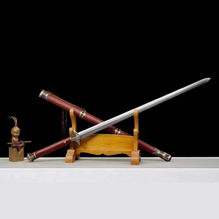 龙泉夏莊武备 宋剑 三枚合夹钢 纯铜装具重蚁木 工艺品未开刃