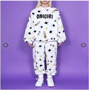 PU食物图案全印花卫裤渡边直美 大码胖妹 卫裤 休闲长裤