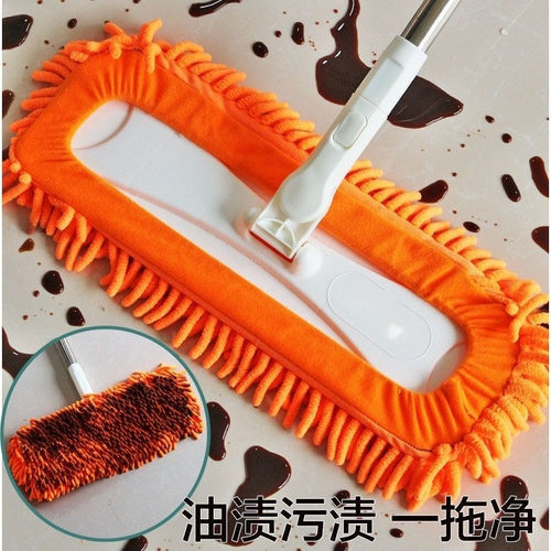 平板拖把家用一拖净吸水雪尼尔不锈钢清洁木地板瓷砖拖地神器