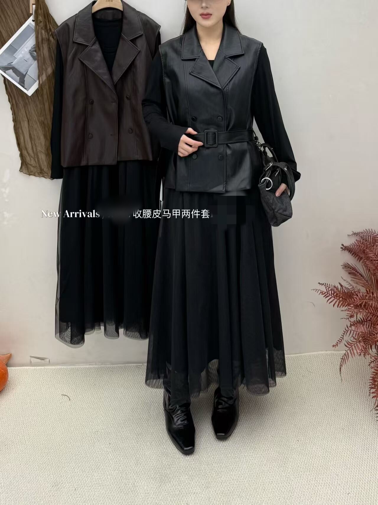 大码女装秋季新款显瘦加肥翻领收大码连衣裙