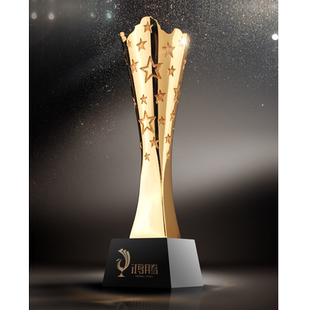 创意金属奖杯树脂制作团队冠军高档 五角星水晶奖杯定制定做刻字