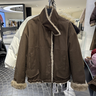 加厚毛毛款 短外套两面穿加厚保暧派克服