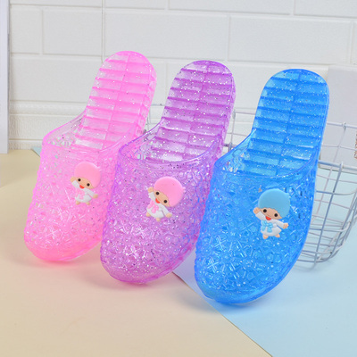水晶包头果冻凉拖鞋女平底防滑