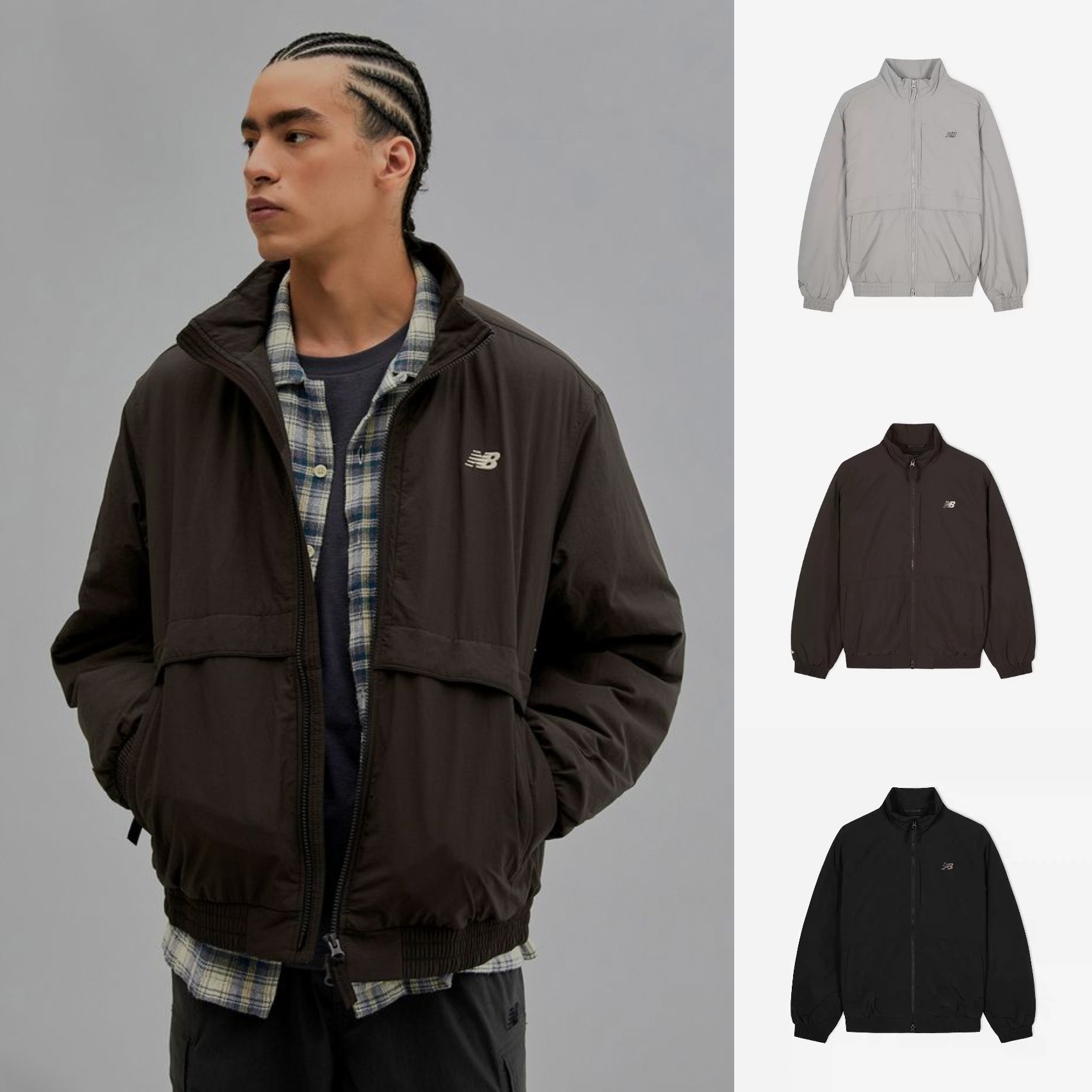 新品直接换季特价！正品NEW BALANCE男25韩国立领棉服夹克外套