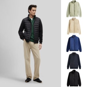 反季特价！正品Tommy汤米排骨绗缝拼接休闲通勤镶边立领棉服外套