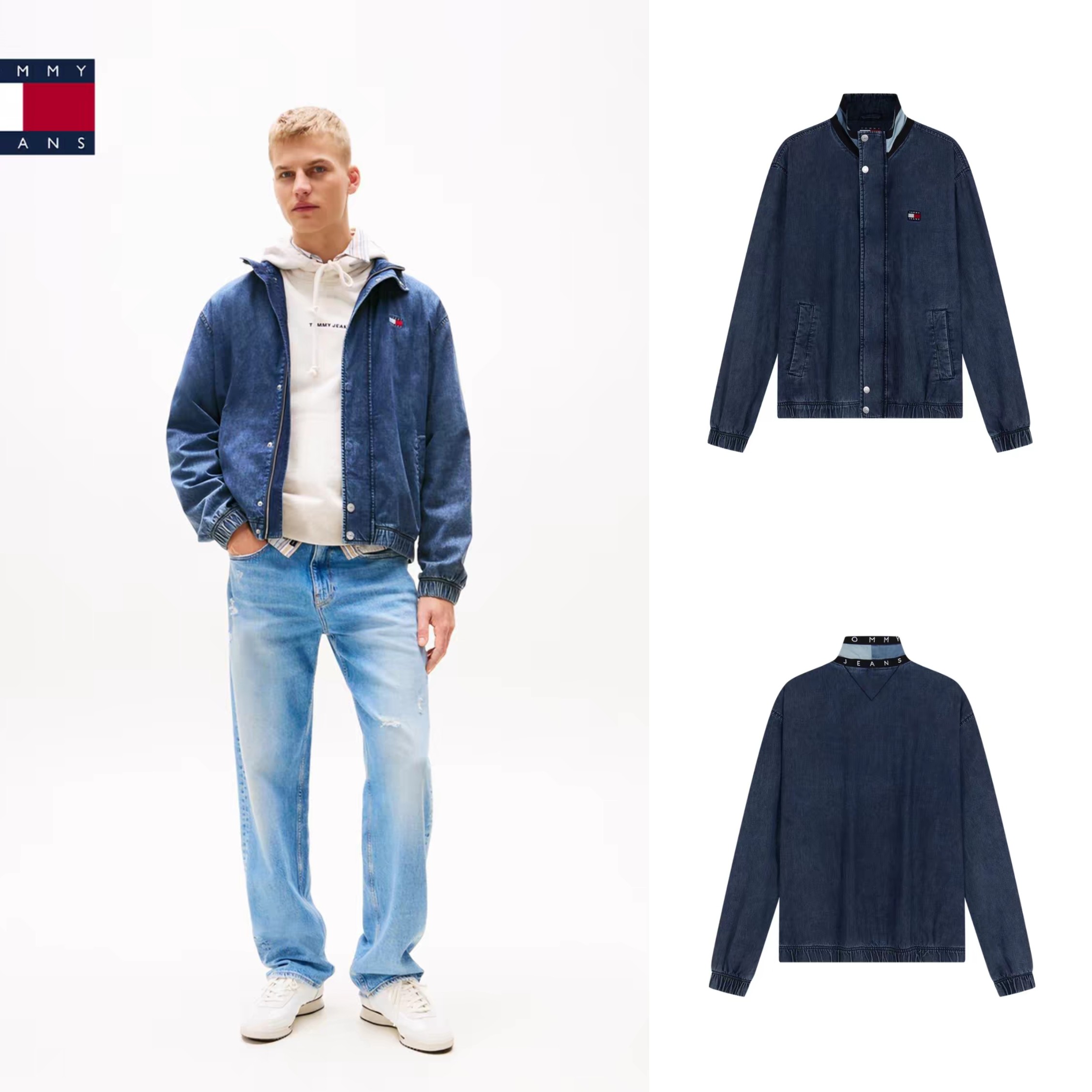 这价还有谁!正品Tommy汤米春秋复古刺绣宽松工装立领牛仔外套