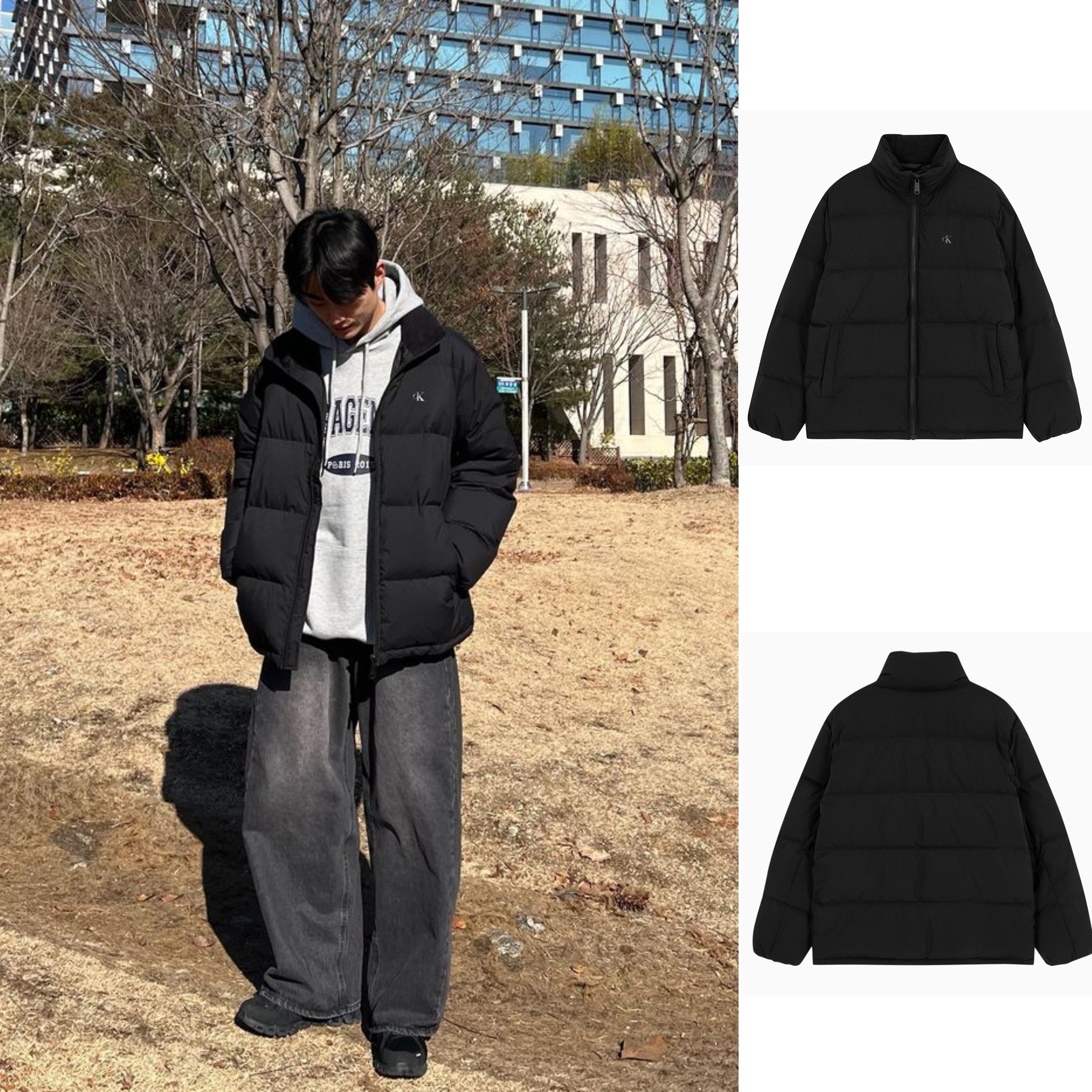正品CALVIN KLEIN/CK Jeans韩版男秋冬休闲鸭绒立领羽绒服J326958