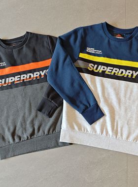 亏清价! SUPERDRY极度干燥春秋男女款加绒加厚圆领卫衣打底运动衣