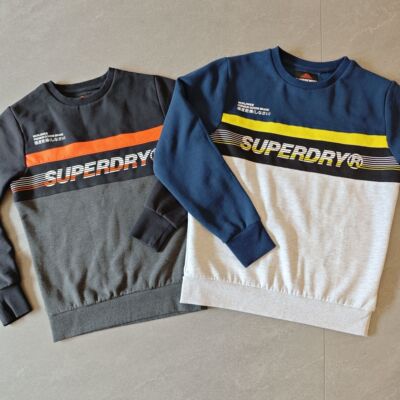 亏清价! SUPERDRY极度干燥春秋男女款加绒加厚圆领卫衣打底运动衣